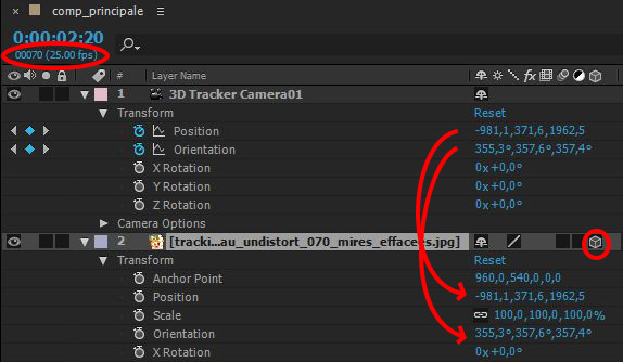 reglage position et orientation calque